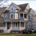 A modern student housing building with clean lines and a fresh appearance in Syracuse, NY