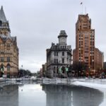 A view of buildings in downtown Syracuse, NY