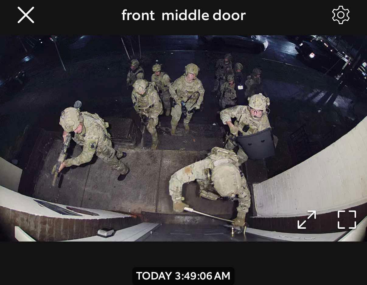 Law enforcement executes operation at 516 E. Willow Street Syracuse NY — security camera footage 3:49 AM