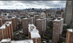 Aerial view of New York City housing projects